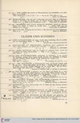 Gläser und Scheiben (Nr. 490-536)