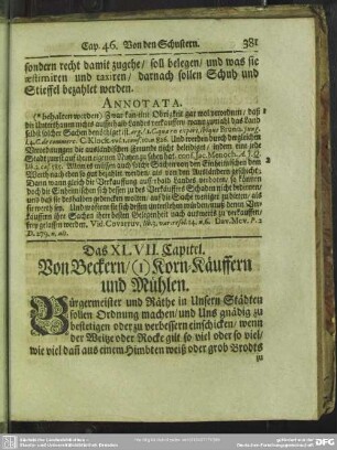 Das XLVII. Capitel. Von Beckern, (I) Korn-Käuffern und Mühlen