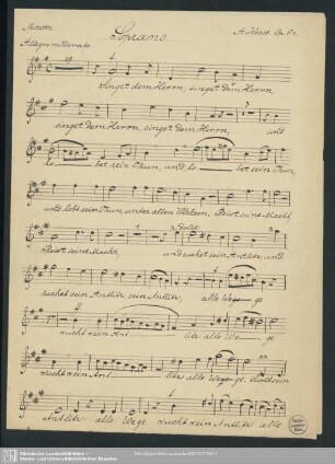 Soprano [nur Eingangschor; Manuskript]