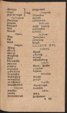 Classis XVI. Cibus.