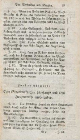 Zweiter Abschnitt. Von Staatsverbrechen überhaupt und vom Hochverrathe insbesondere