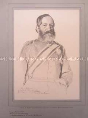 Porträt, Generalleutnant Eugen Erdmann von Württemberg in Uniform, Königreich Preußen, 12. Februar 1871.