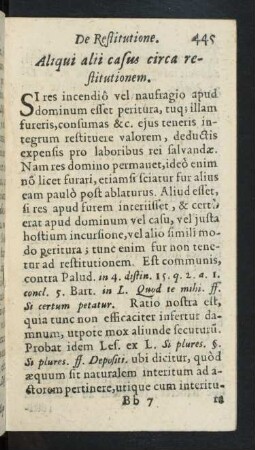 Aliqui alii casus circa restitutionem