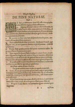 Theses Physicae, De Fine Naturae.