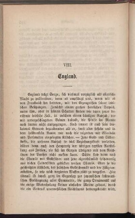 VIII. England.