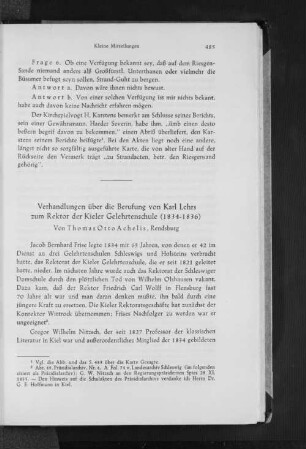 Verhandlungen über die Berufung von Karl Lehrs zum Rektor der Kieler Gelehrtenschule (1834-1836)