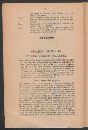 Cuadro segundo - Cinematógrafo nacional