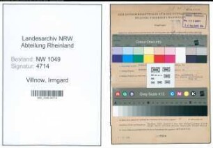 Entnazifizierung Irmgard Villnow , geb. 12.05.1906 (Kaufmaennische Angestellte)