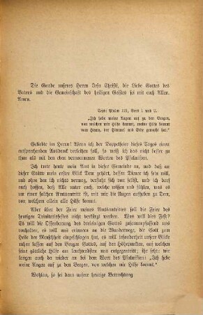 Ein Aufblick zu den Bergen der göttlichen Hilfe : Antrittspredigt über Psalm 121, Vers 1,2 gehalten am Trinitatisfest 1882