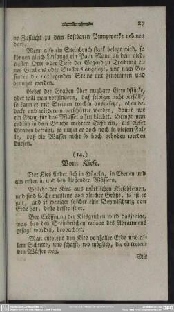 (14.) Vom Kiese