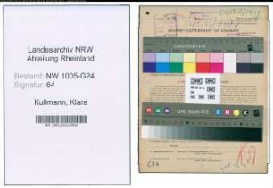Entnazifizierung Klara Kullmann , geb. 05.05.1887 (Kassenangestellte)