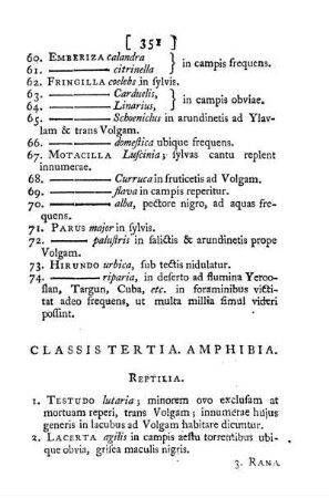 Classis Tertia. Amphibia