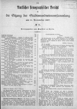 No 31, 14. November 1907