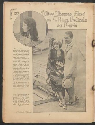 Olive Thomas filmó su última película en París