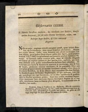 520-526, Observatio LXXXIII - LXXXIV