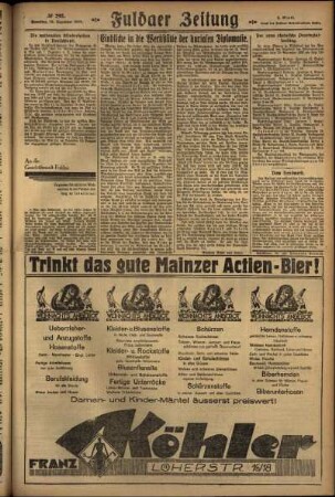 Zweite Ausgabe vom Samstag, den 19. Dezember 1925.