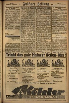 Zweite Ausgabe vom Samstag, den 19. Dezember 1925.