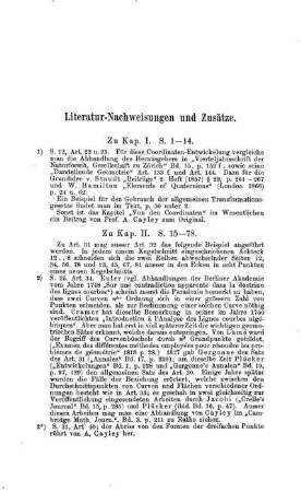Literatur-Nachweisungen und Zusätze.