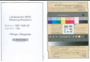 Entnazifizierung Margarete Villinger , geb. 06.12.1902 (Angestellte)
