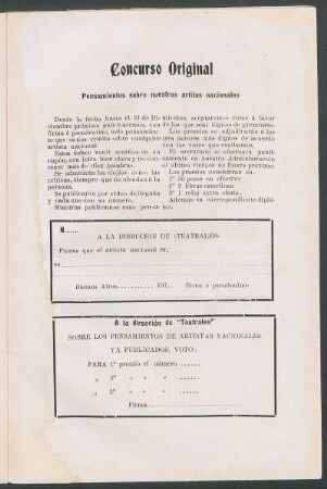 Concurso original : pensamientos sobre nuestros artistas nacionales