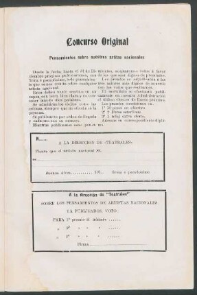 Concurso original : pensamientos sobre nuestros artistas nacionales