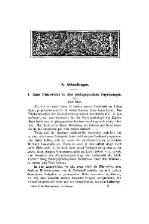 Zum Unterricht in der pädagogischen Psychologie
