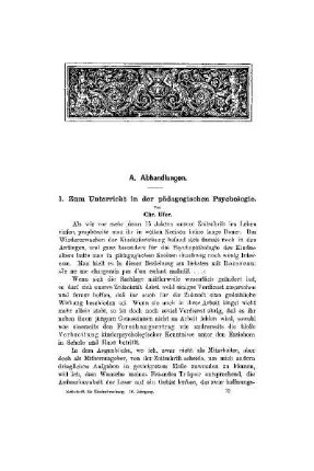 Zum Unterricht in der pädagogischen Psychologie