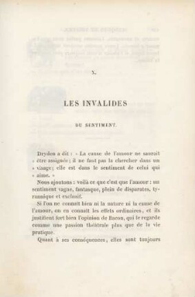 X. Les Invalides du sentiment