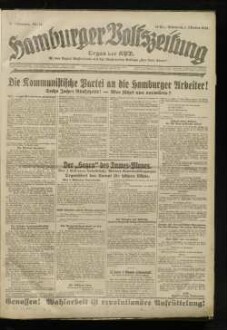 Hamburger Volkszeitung : kommunistische Tageszeitung für Hamburg und Umgebung