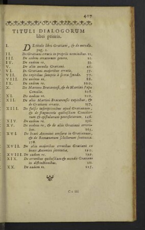Tituli dialogorum libri prioris.