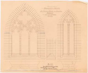 Margarethenkapelle in der Marienkirche, Prenzlau Wiederherstellung: Maßwerk der zwei- und dreiteiligen Fenster 1:10