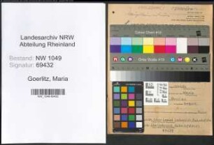 Entnazifizierung Maria Goerlitz , geb. 17.01.1891 (Lehrerin)