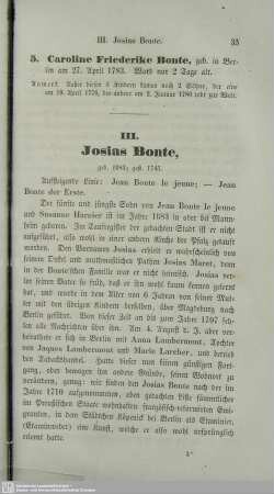 III. Josias Bonte, geb. 1683; gest. 1745