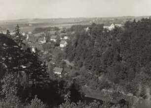 Hirschfelde-Rosenthal, Ortsansicht von Nordosten über die Neiße gegen Dittelsdorf und Wittgendorf