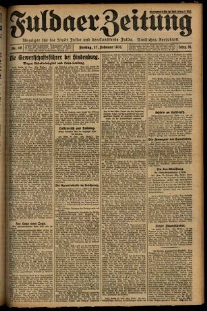 Ausgabe vom Freitag, den 27. Februar 1931.