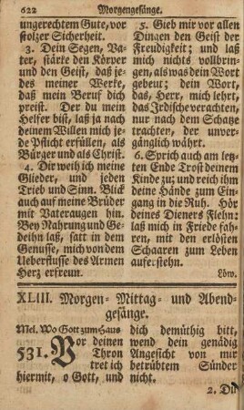 XLIII. Morgen- Mittag- und Abendgesänge.