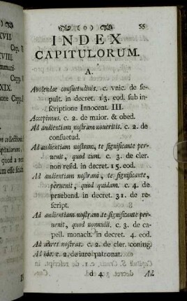 Index Capitulorum.