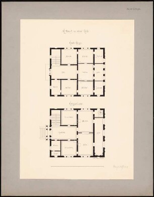 Villa: Grundriss EG und 1.OG