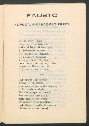 Fausto : Al poeta Ricardo Gutierrez