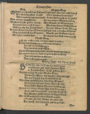Trauer-Ode.