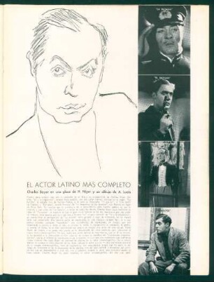 El actor latino más completo : Charles Boyer en una glosa de H. Niger y un dibujo de A. Lucía