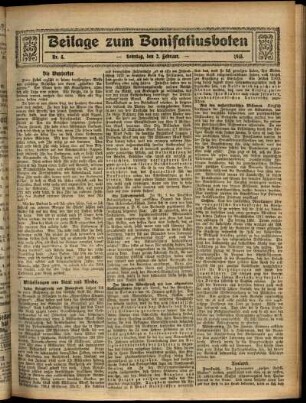 Zweite Ausgabe vom Sonntag, den 02. Februar 1913.
