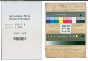 Entnazifizierung Horst Lesch , geb. 02.02.1921 (Kaufm.Angest.)
