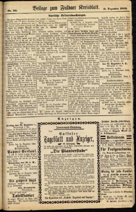 Zweite Ausgabe vom Donnerstag, den 21. Dezember 1882.