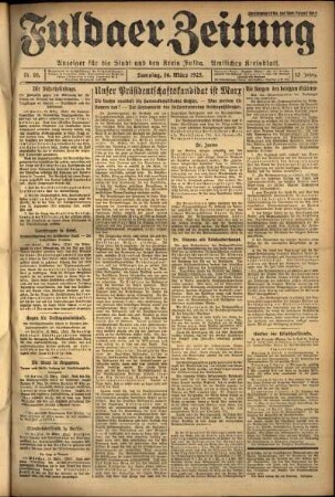 Ausgabe vom Samstag, den 14. März 1925.