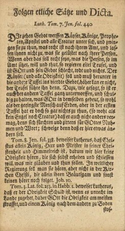 Folgen etliche Sätze und Dicta.