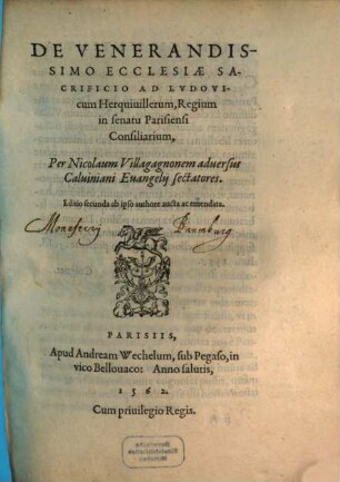 De venerandissimo Ecclesiae Sacrificio