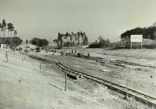 Reichsautobahnbau im Gelände Bärnsdorf-Marsdorf-Volkersdorf ostwärts des Hirschberges, südöstlich Volkersdorf