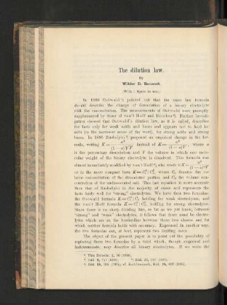 The dilution law