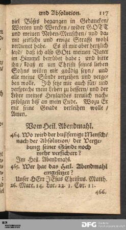Vom Heil. Abendmahl.